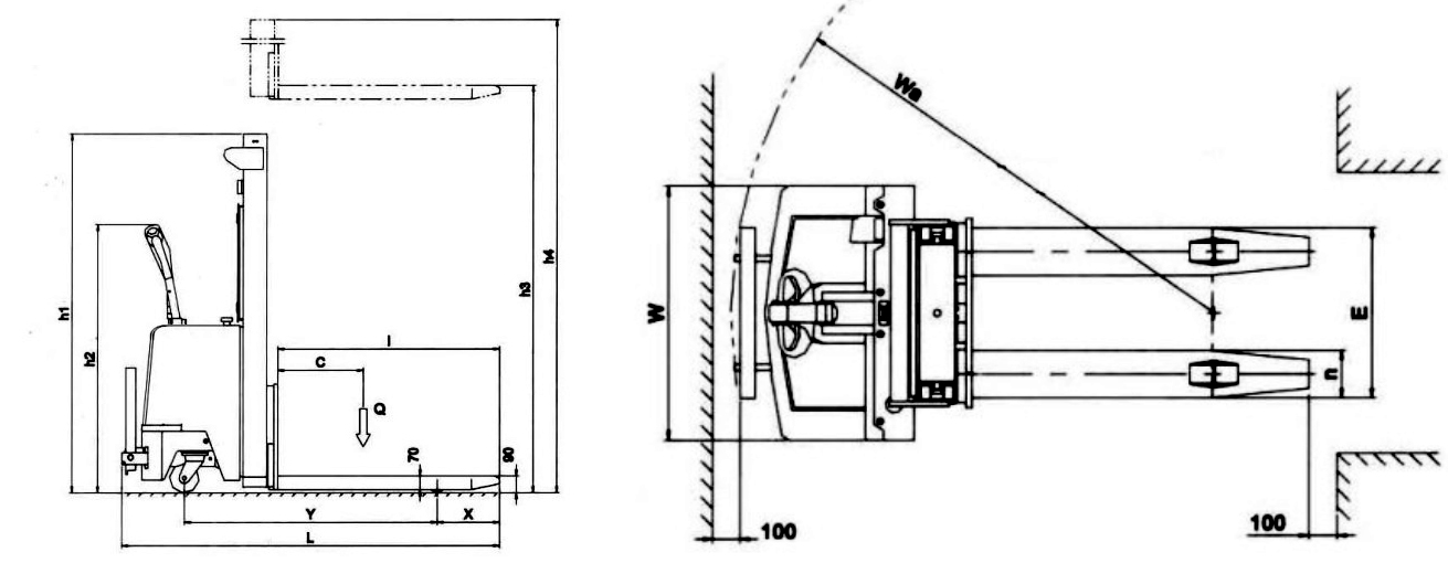 FSEM full electric stacker drawing